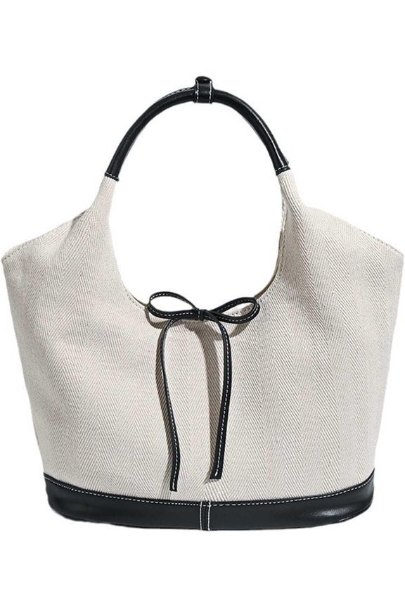 JennyShop Compact Underarm Commute Handheld Tote Bag, Vintage Canvas Shoulder Bag for Women - Minimalist Work Tote