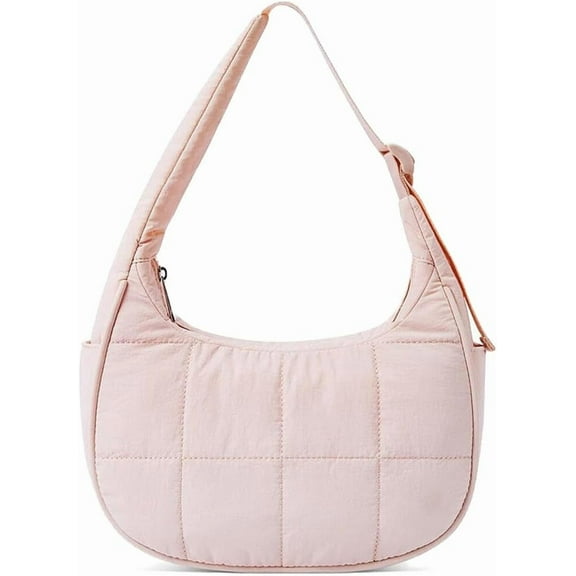 JennyShop Crescent Puffer Purse Shoulder Bag for Women, Hot Sale Nylon Quilted Purses Bag Adjustable Shoulder Strap Puffy Bag