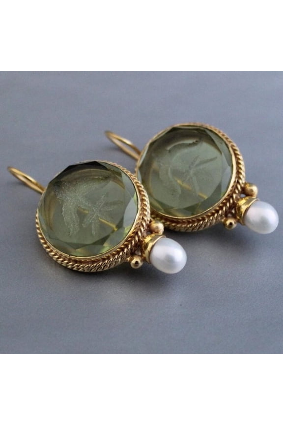 JennyShop Elegant Vintage Geometric  Pearl Pendant Drop Earrings Women Exquisite Hanging Piercing Earring Wed Bridal Jewelry Gift
