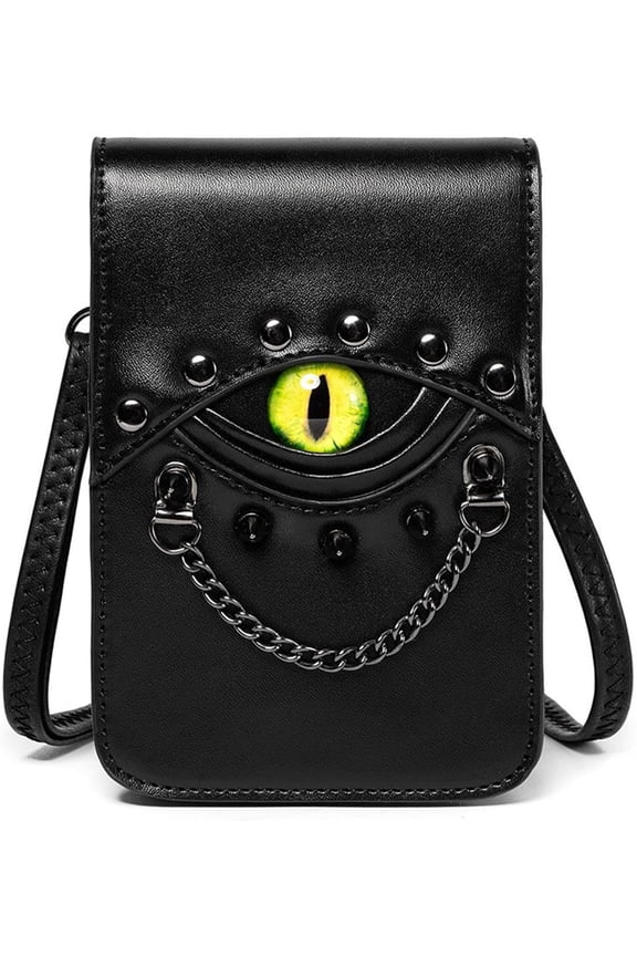 JennyShop Fashion Bag Retro Style Rivet Shoulder Bag, Gothic PU Leather MINI Small Square Bag Shoulder Bag