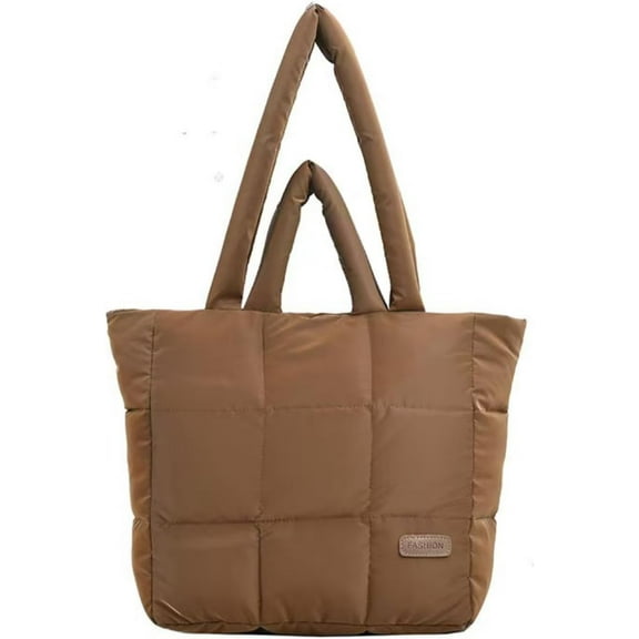 JennyShop Fashion Large Capacity Padding Bag, High Quality Puffy Tote Bag Padded Puffer Lattice Handbags for Women Large Capacity Quilted Shoulder Bag