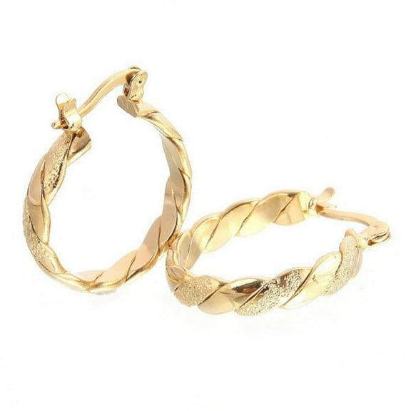 JennyShop Fashion Stainless Steel Earrings Gold Color 3CM Hoop Earrings For Women Bijoux Elegant Women's Hoops