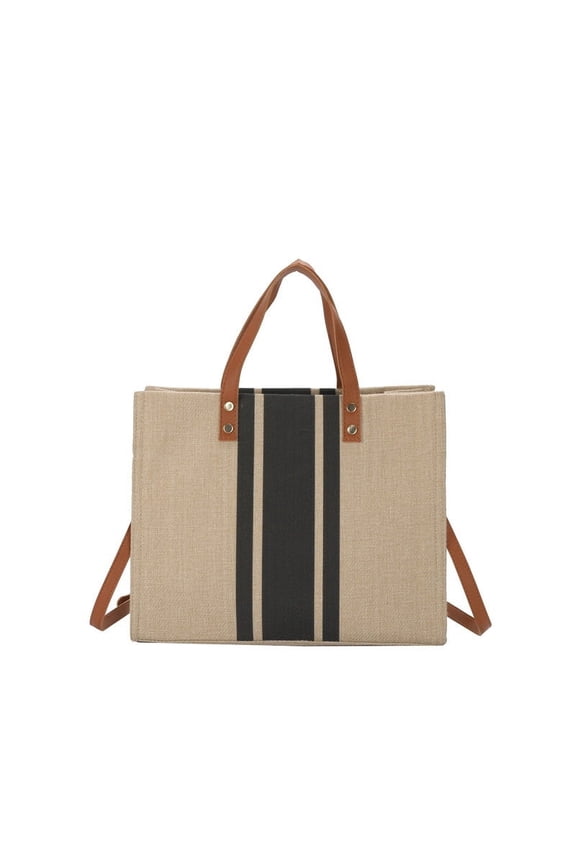 JennyShop Female Korean Version Women's Hand-held Briefcase OL Professional Commuting Simple Fashion Canvas Large Capacity Bag