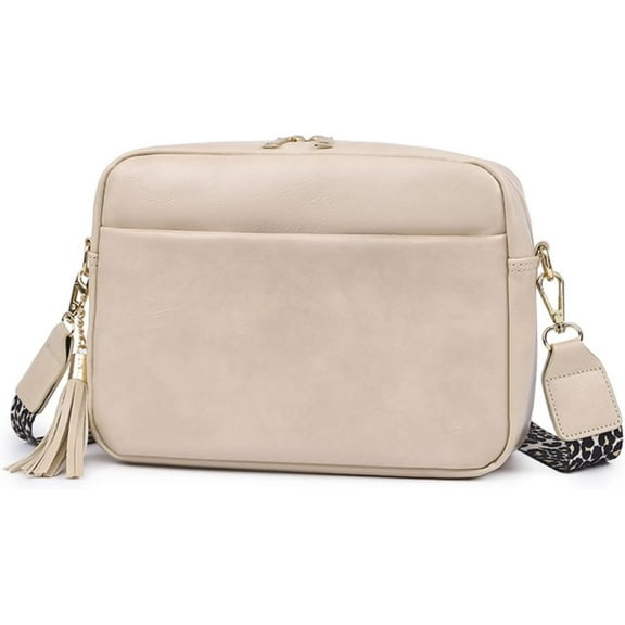 JennyShop Hot Sale PU Leather Shoulder Bag with Leopard Print Wide Adjustable Strap Cross Body Purse Handbags, Crossbody Bags For Women