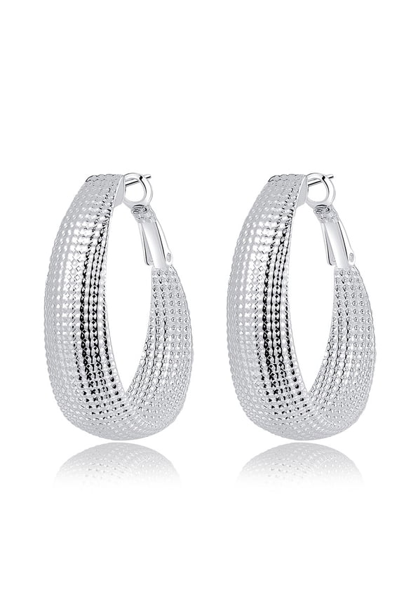 JennyShop Hot Sale  classic 925 Sterling Silver hoop Earrings Fashion Retro ethnic style for Women Birthday Gifts party wedding Jewelry