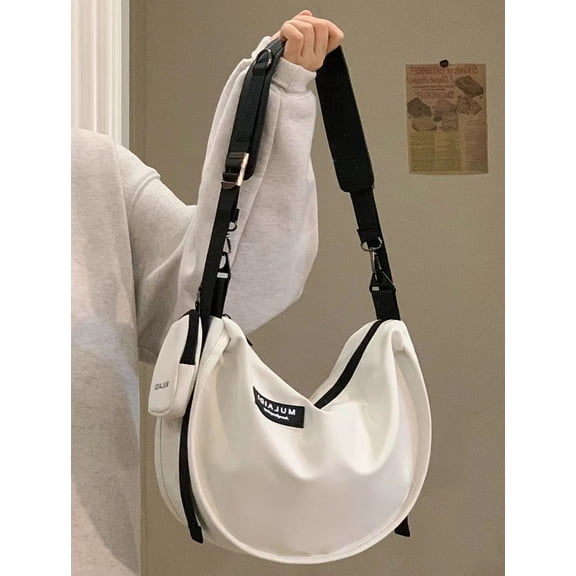 JennyShop Japanese Casual Dumpling Bag Sports Wind Messenger Bag Women's Large-capacity Canvas Bag Student Class Shoulder Commuter Bag