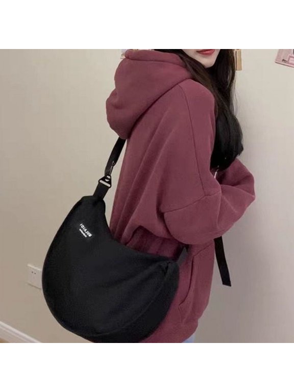 JennyShop Japanese Casual Dumpling Bag Sports Wind Messenger Bag Women's Large-capacity Canvas Bag Student Class Shoulder Commuter Bag