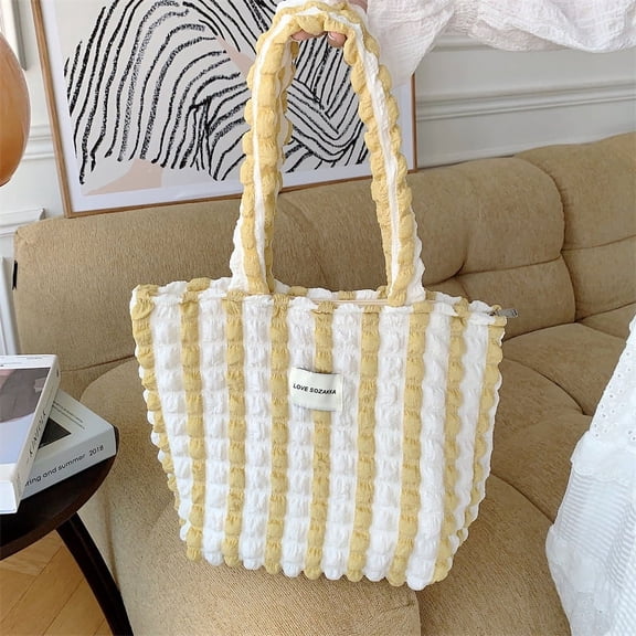 JennyShop Japanese Foreign Gas Cloud Bubble Flower Shoulder Bag Vest Bag Female Student Simple Handbag Canvas Bag