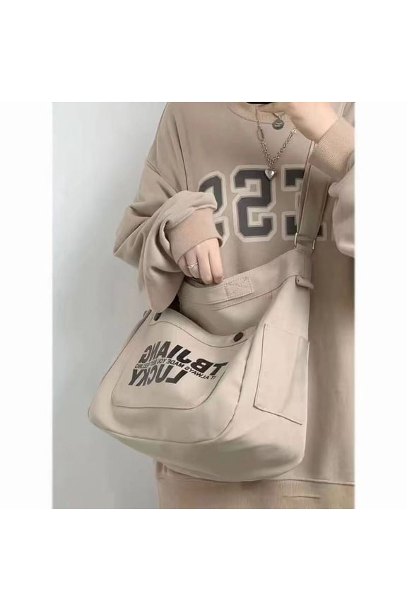 JennyShop Japanese Ins Versatile Tooling Messenger Bag Female and Male Korean Version, Student Large-capacity Shoulder Messenger Bag