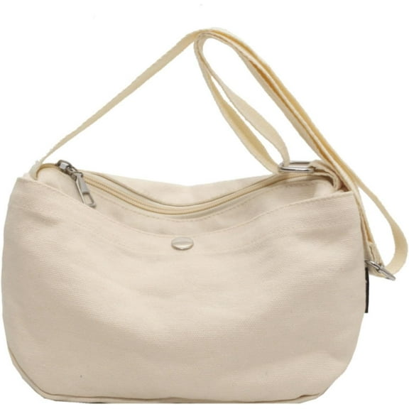 JennyShop Japanese Minimalist Solid Color Canvas Phone Bag - Compact Unisex Crossbody/Shoulder Tote