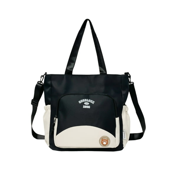 JennyShop Japanese Simple Large-capacity Tote Bag Carrying Book Bag Class Bag Student Versatile High-end Canvas Bag Women's Shoulder Bag