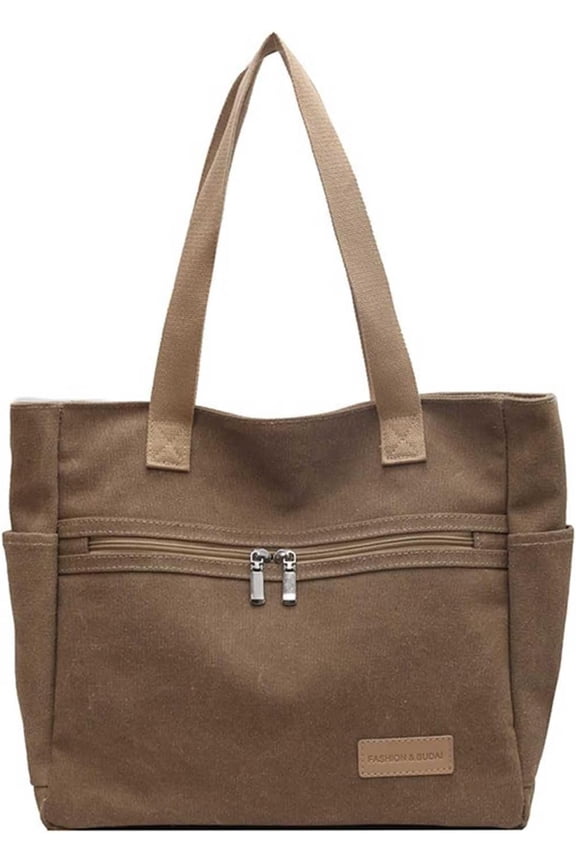 JennyShop Korean Style Fashion Tote Bag , Canvas Large Bag, Large Capacity Women's Bag, High-end and Versatile Shoulder Bag