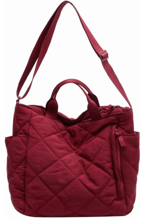 JennyShop Korean Style Large Capacity Crossbody Tote Bag, Quality Women's Handbag, Women's Casual Diamond Grid Shoulder Bag,
