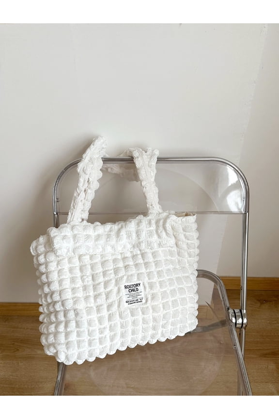 JennyShop Korean Version Commuter Bag Large-capacity Shoulder Canvas Bag New Cloud Bag Bubble Shoulder Bag Puff Bag Women