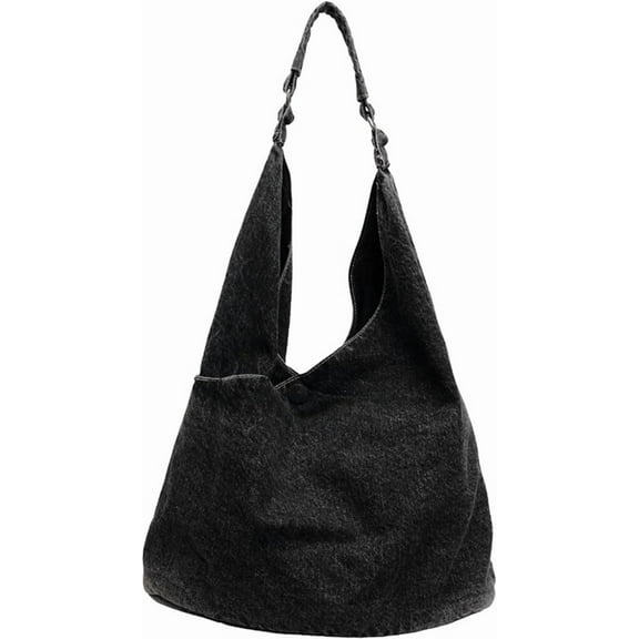 JennyShop Large Capacity Denim Tote for Women - Minimalist Versatile Underarm/Shoulder Bag with Classic Style
