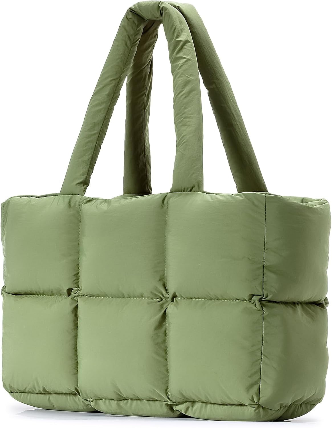JennyShop Large Capacity Fashion Quilted Puffy Handbag, Herald Puffer Tote Bag for Women, Lightweight Satchel Purse for Working Travelling Gym Shopping