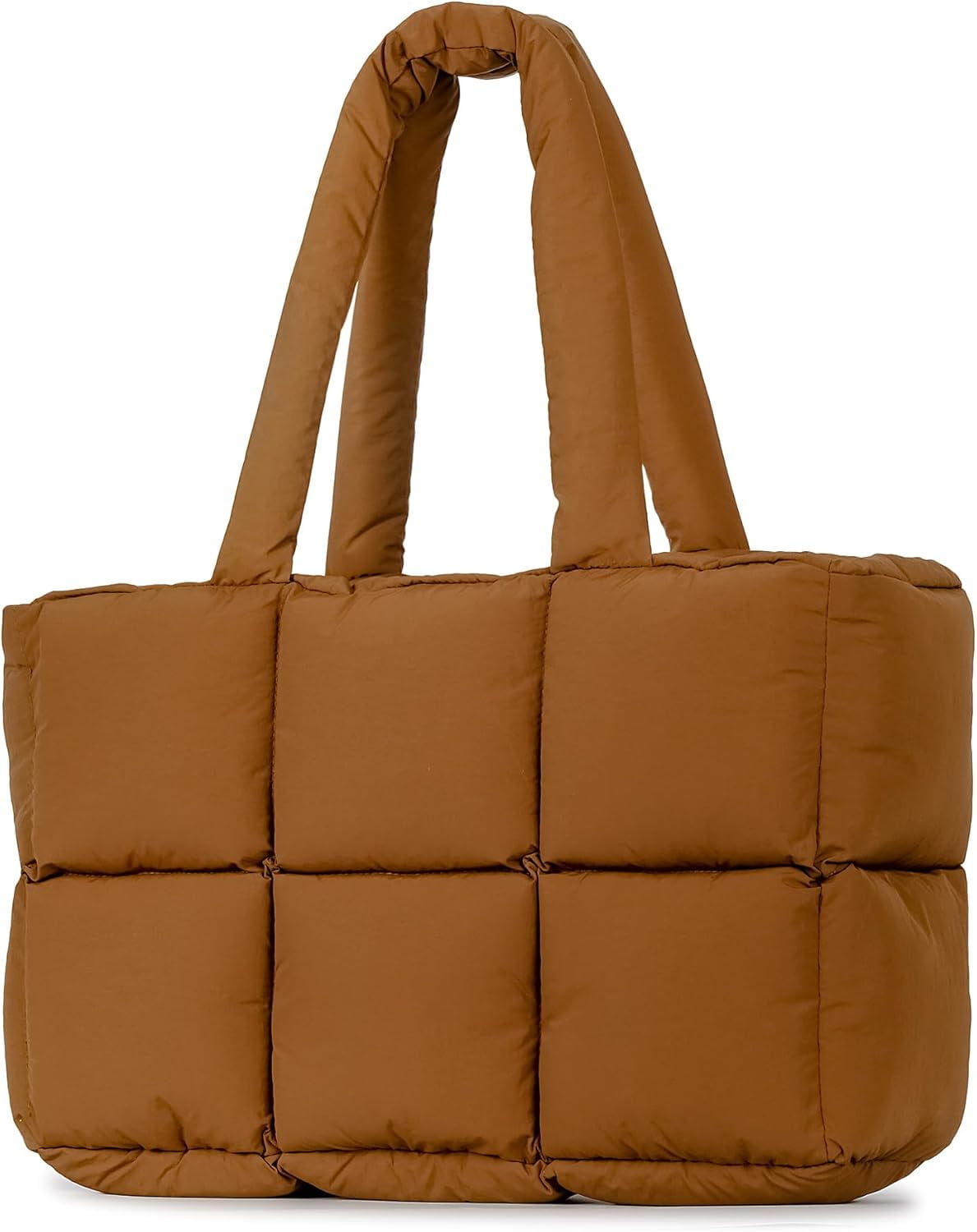 JennyShop Large Capacity Fashion Quilted Puffy Handbag, Herald Puffer Tote Bag for Women, Lightweight Satchel Purse for Working Travelling Gym Shopping