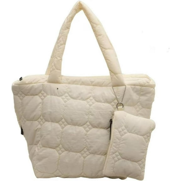 JennyShop Large Capacity Padding Trendy Luxury Bag, Lightweight Puffy Tote Bag Padded Puffer Lattice Handbags for Women Large Quilted Shoulder Bag