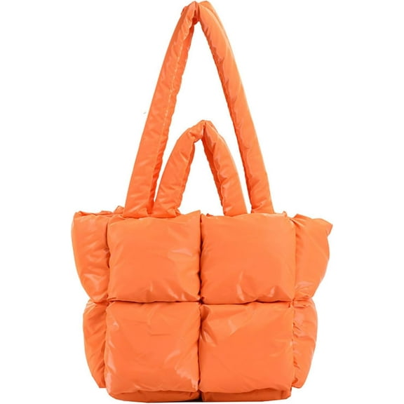 JennyShop  Large Puffer Tote Bag for Women, Puffy Tote Bag Padded Puffy Tote Lattice Handbags, Fashion Shoulder Bag Puffer Luxury Bags