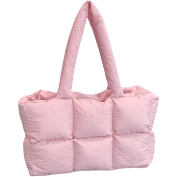 JennyShop  Lightweigh Fashion Padding Bag, Puffy Tote Bag Padded Puffer Lattice Handbags for Women Large Capacity Quilted Shoulder Bag