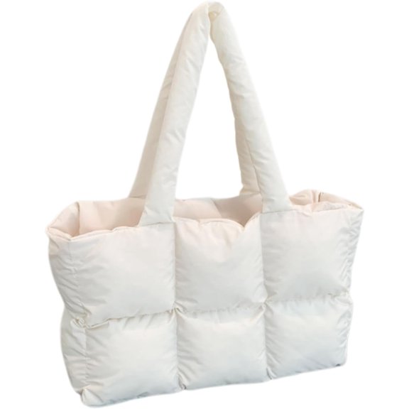 JennyShop  Lightweigh Fashion Padding Bag, Puffy Tote Bag Padded Puffer Lattice Handbags for Women Large Capacity Quilted Shoulder Bag