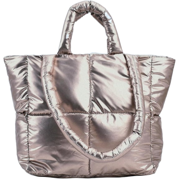 JennyShop  Lightweight Shoulder Bag Puffer Luxury Bags, Puffy Tote Bag Padded Puffy Tote Lattice Handbags for Women Large Capacity Puffer Tote Bag