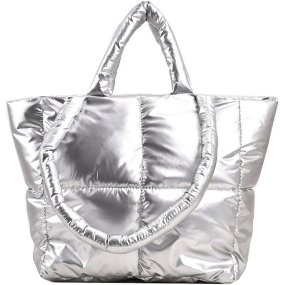 JennyShop  Lightweight Shoulder Bag Puffer Luxury Bags, Puffy Tote Bag Padded Puffy Tote Lattice Handbags for Women Large Capacity Puffer Tote Bag