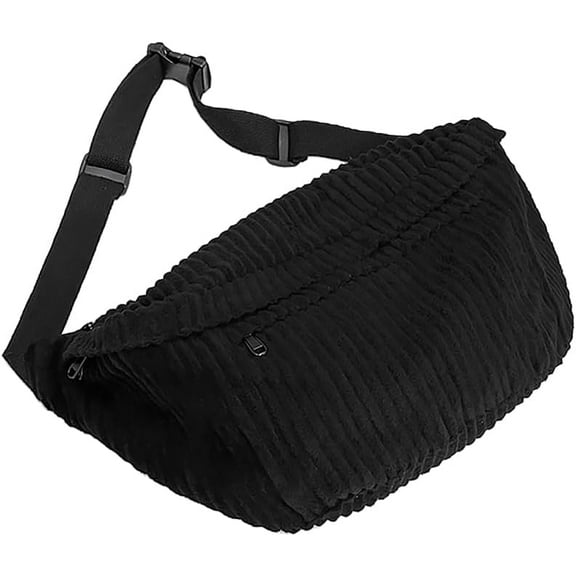 JennyShop Multi Pocket Crossbody Bag Waist Purse for Women, Quality Corduroy Chest Bag Classic Fashion Shoulder Bag Practical