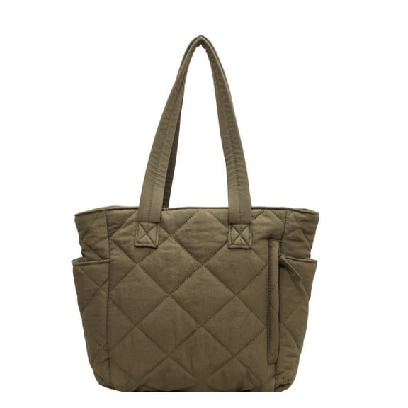 JennyShop New Nylon Cloth Bag, Cotton Suit Bag, Female Student Tote Bag, Commuting Checkered Shoulder Bag, Large Capacity Tote Bag