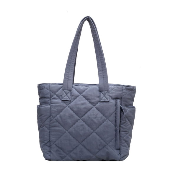 JennyShop New Nylon Cloth Bag, Cotton Suit Bag, Female Student Tote Bag, Commuting Checkered Shoulder Bag, Large Capacity Tote Bag