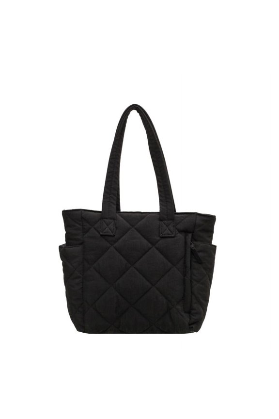 JennyShop New Nylon Cloth Bag, Cotton Suit Bag, Female Student Tote Bag, Commuting Checkered Shoulder Bag, Large Capacity Tote Bag