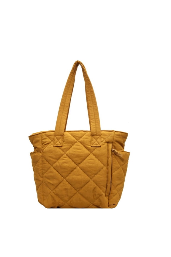 JennyShop New Nylon Cloth Bag, Cotton Suit Bag, Female Student Tote Bag, Commuting Checkered Shoulder Bag, Large Capacity Tote Bag