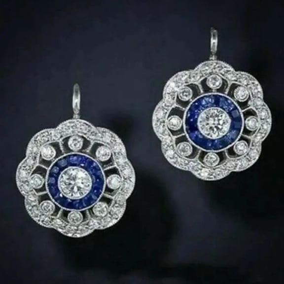 JennyShop Personal Trend Flower Creative Inlay Rhinestone Dangle Earrings For Women Fashion Jewelry New