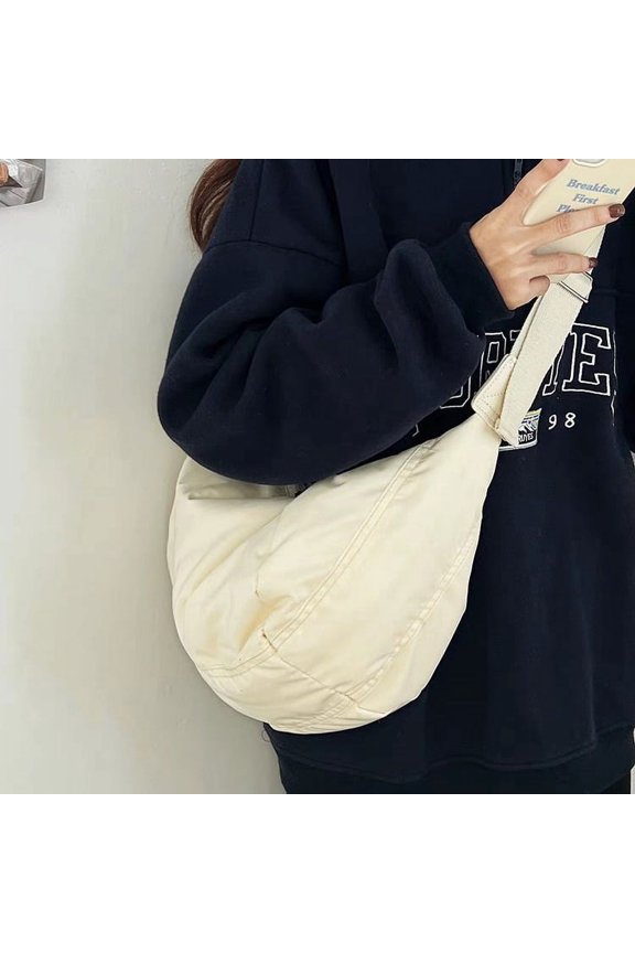 JennyShop Popular Dumpling Bag New Women's Bag Simple And Fashionable Versatile Messenger Bag Shoulder Bag Canvas Bag