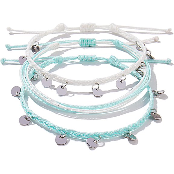 JennyShop Pretty Anklets Cute Friendship Foot Jewelry for Women,Fancy String Ankle Bracelets Waterproof Rope Anklets Braided Beach