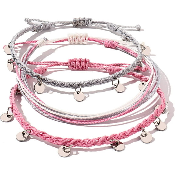 JennyShop Pretty Anklets Cute Friendship Foot Jewelry for Women,Fancy String Ankle Bracelets Waterproof Rope Anklets Braided Beach