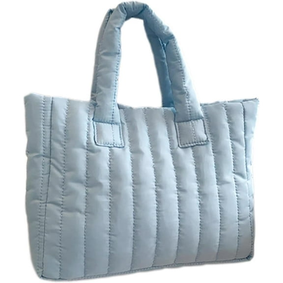 JennyShop Puffy Tote Bag Padded Puffer Lattice Handbags for Women Casual Quilted Hand Bag Padding Bag Trendy Totes