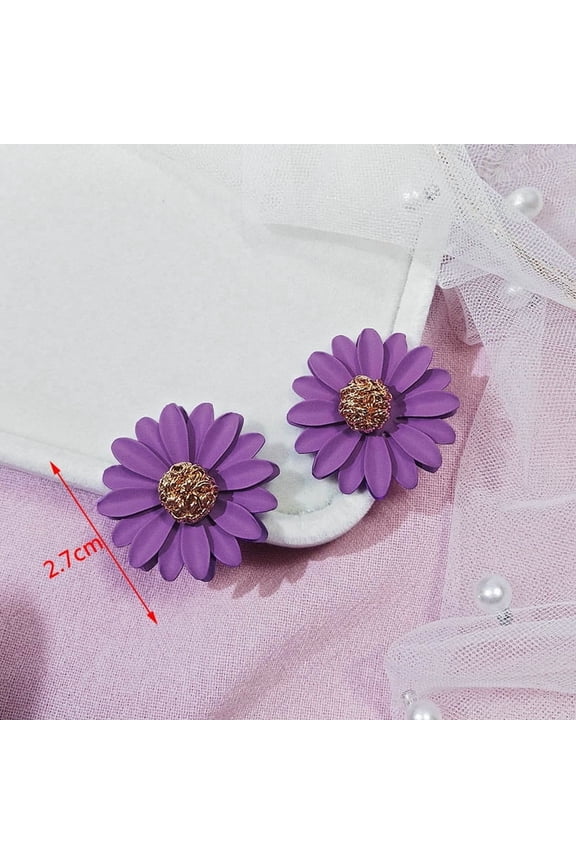 JennyShop Purple Color Women Dangle Earrings Small Round Unusual Earrings Fashion Flower Butterfly Hanging earrings pendientes mujer