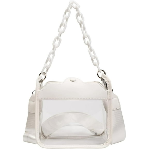 JennyShop Quality Clear Purse Clear Crossbody Bag , Portable Stadium Approved Shoulder Bag for Women with Adjustable Strap Concerts Sports Events