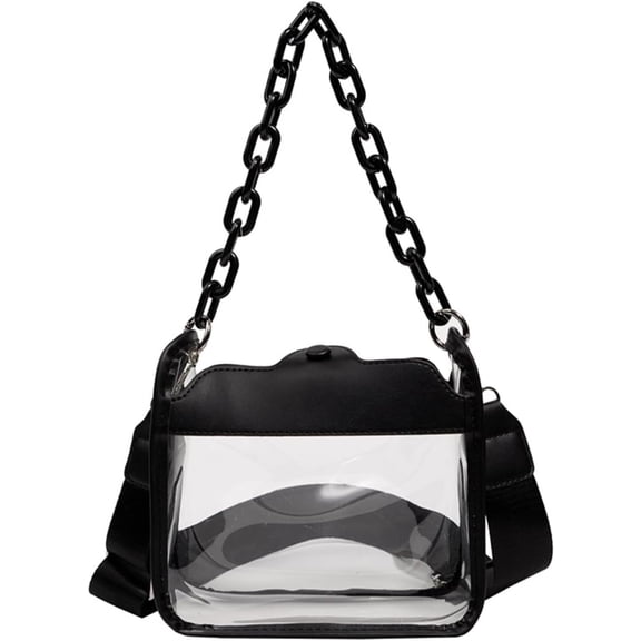 JennyShop Quality Clear Purse Clear Crossbody Bag , Portable Stadium Approved Shoulder Bag for Women with Adjustable Strap Concerts Sports Events