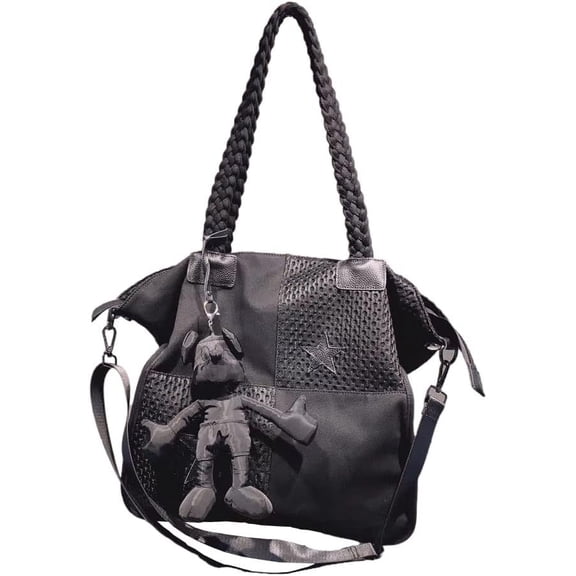 JennyShop Retro Portable Crossbody Bag Net Cloth Bag, Single Shoulder Bag Female European and American Style Oxford Bag Simple