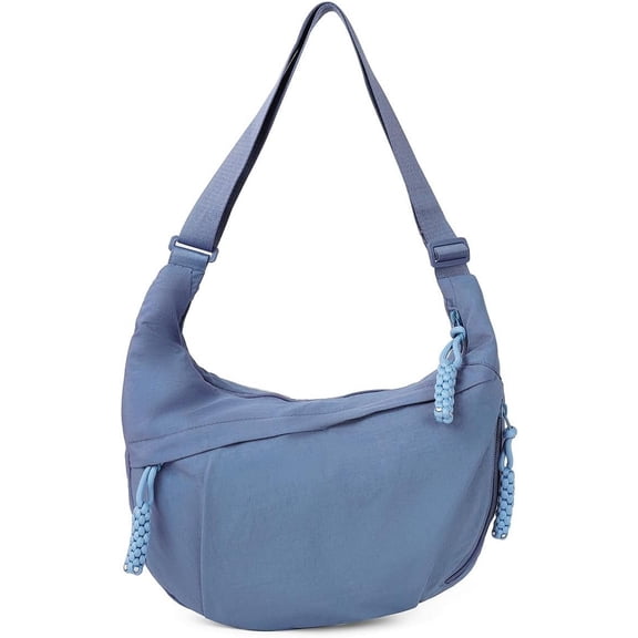 JennyShop Slouchy Corduroy Dumpling Bag Purse, Trendy Hobo Bag for Women Men Crescent Shoulder Bag Retro Nylon Canvas Crossbody Bag