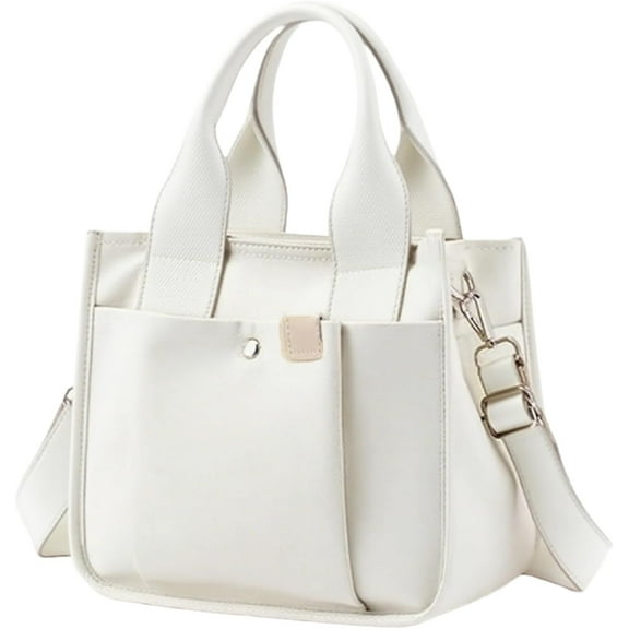 JennyShop Top Handle Satchel Handbags, Quality Canvas Tote Bag with Zipper, Fashion Multi-Pocket Crossbody Bag Purse