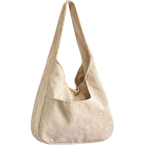 JennyShop Trendy Women Corduroy Hobo Bag,Wide Strap Shoulder Bag, Hot Sale Casual Tote Bag Shopper Purse Handbag