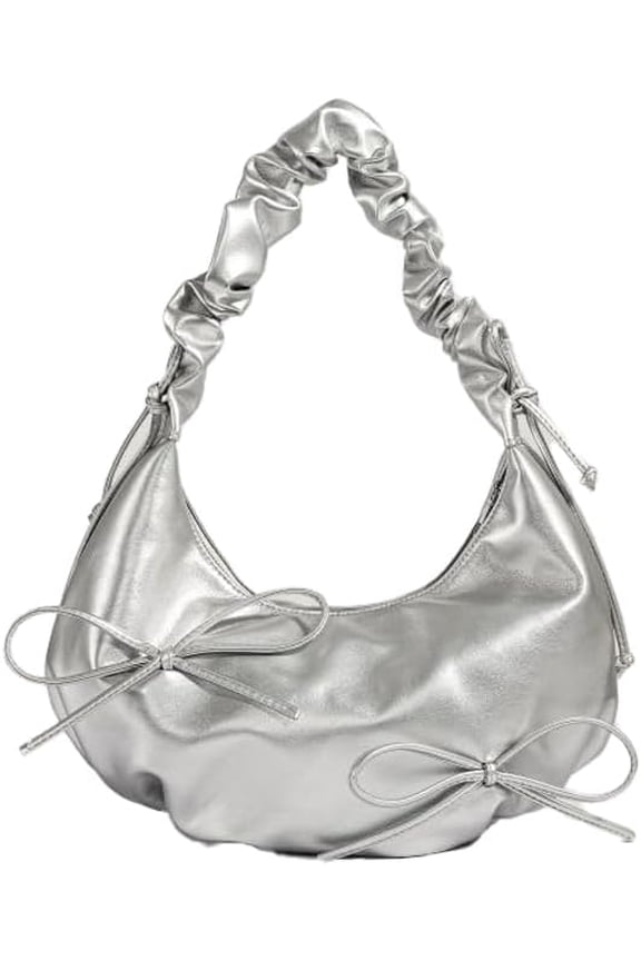 JennyShop Versatile Tote Purse with Bow Embellishment, High Quality PU Leather Shoulder Handbag, Classic Women Underarm Bag