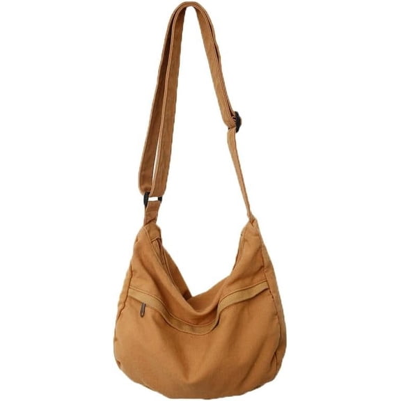 JennyShop Vintage Aesthetic Travel Work Bag, Fashion Canvas Messenger Bag,Hobo Crossbody Bag for Women Shoulder Tote Handbag