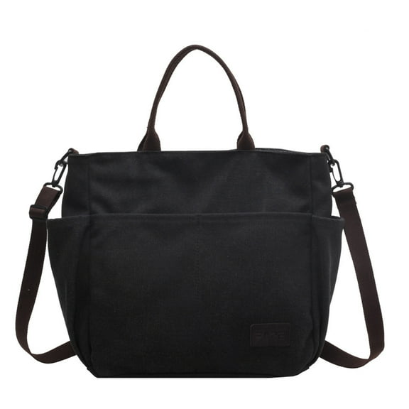 JennyShop Vintage Canvas Bag for Women, Tote Bag, Student Computer Minimalist Tote Bag, Thick Crossbody Bag, Commuting Zipper Tote Bag