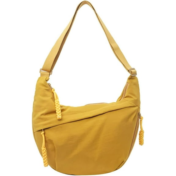 JennyShop Women Lightweight Sling Bag, Pretty Nylon Shoulder Handbag with Adjustable Strap Multiple Zipper Pockets