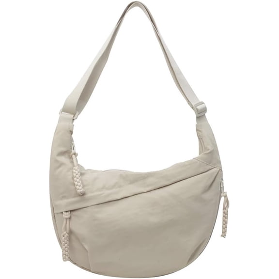 JennyShop Women Lightweight Sling Bag, Pretty Nylon Shoulder Handbag with Adjustable Strap Multiple Zipper Pockets