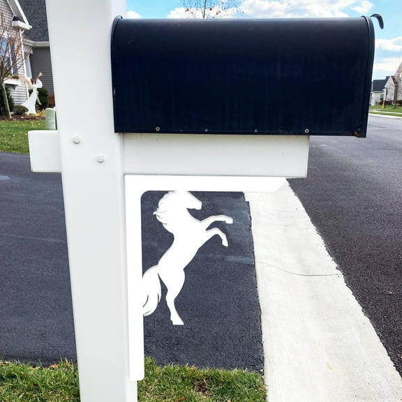 Horse Mailbox Bracket and PVC Porch Decor, Mailbox Decor for Outside, Barn Decoration, 21 x 16 Inch, Made in USA